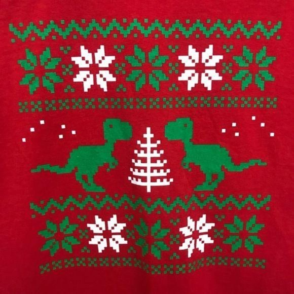 Christmas tee shirt ugly Christmas sweater shirt / t-Rex funny meduim - Picture 2 of 4